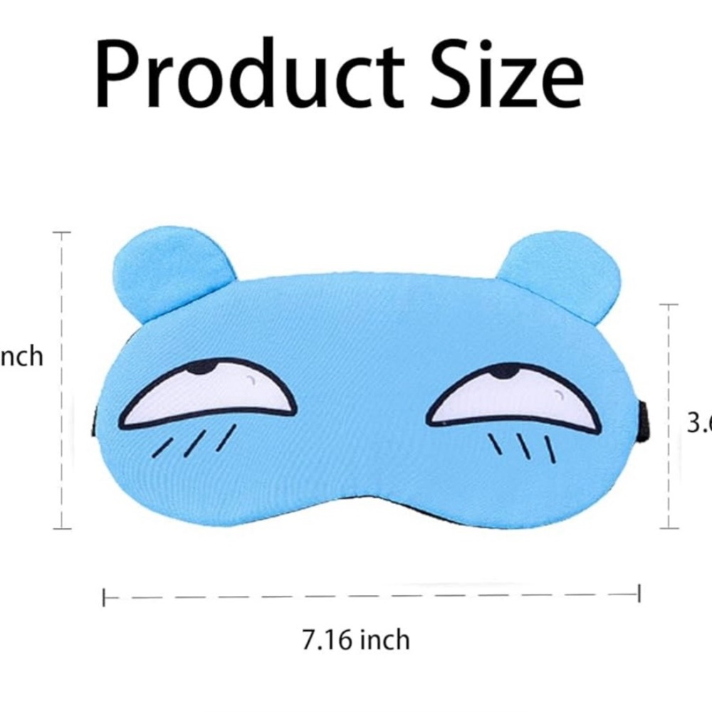 New 3 Pk Blackout Sleep Masks Cartoon Silky Yellow Blue Gray Black Adjustable OS - Picture 8 of 12